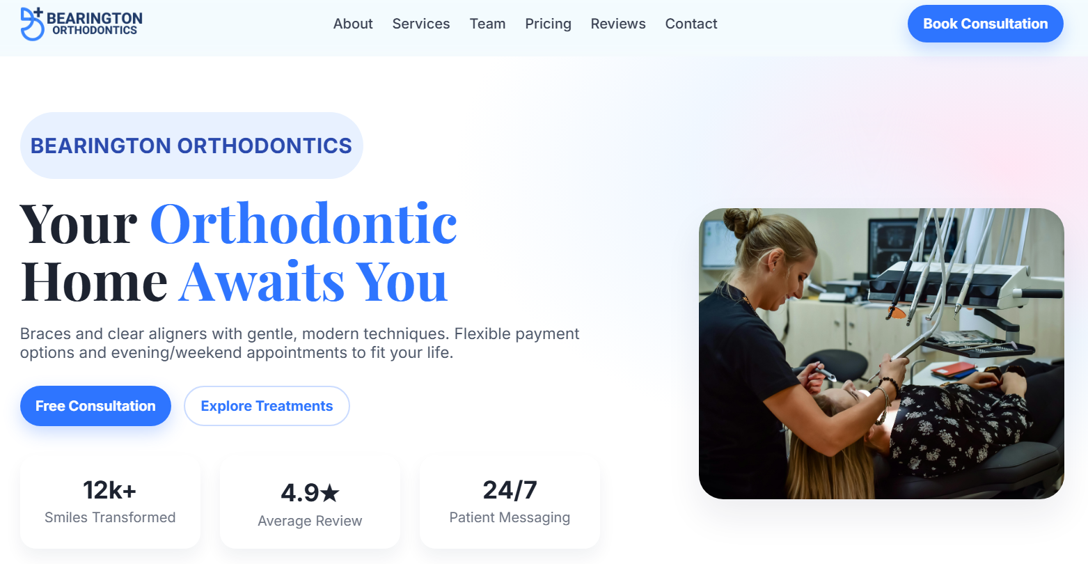 Bearington Orthodontics Site Preview